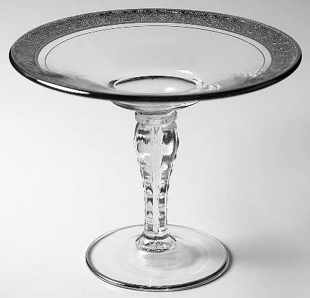 Rambler Rose 1125 Platinum Round Compote (Height X Width)