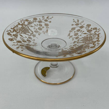 Rose Bud (Gold Encrusted, Stem 86) Round Compote (Height X Width)