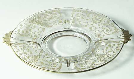 Rose Bud (Gold Encrusted, Stem 86) 2 Handled Plate