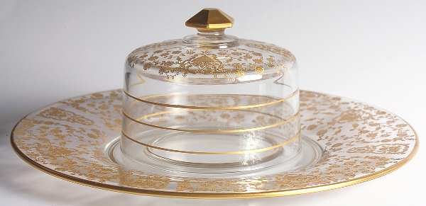 Rose Bud (Gold Encrusted, Stem 86) Cheese & Cracker Set