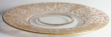 Rose Bud (Gold Encrusted, Stem 86) Cheese & Cracker Plate