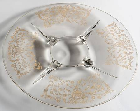 Rose Bud (Gold Encrusted, Stem 86) 13" 4-Toed Plate