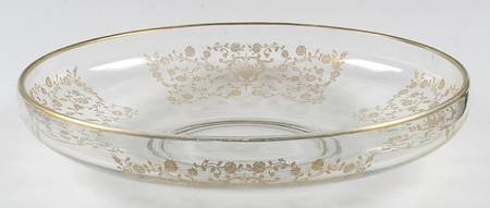 Rose Bud (Gold Encrusted, Stem 86) 12" Lily Bowl