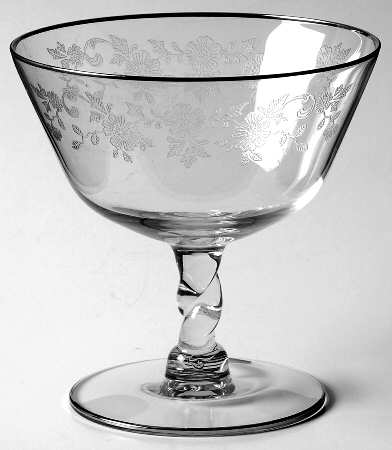 Vintage (Platinum Band) Champagne/Tall Sherbet by Glastonbury - Lotus