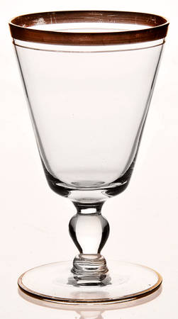 Wedding Band (Gold Trim) Wine Glass