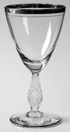 Wedding Band (Platinum Trim) Wine Glass