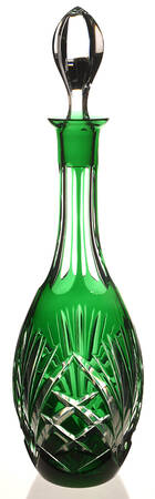 Cherrywood Clear Emerald Green Decanter & Stopper