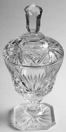 Cherrywood Clear Footed Candy Box & Lid