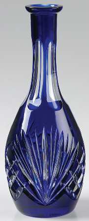 Cherrywood Clear Cobalt Blue Decanter No Stopper