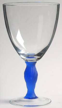 Décor Blue Water Goblet by Gorham Crystal