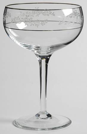 Rondelle (Etched Bowl, Platinum Trim) Champagne/Tall Sherbet