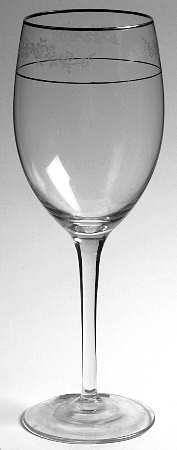 Rondelle (Etched Bowl, Platinum Trim) by Gorham Crystal