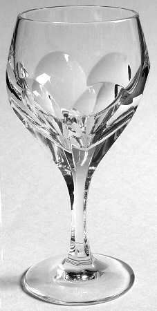 Sonja (Cut Panels) Water Goblet by Gorham Crystal