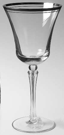 Theme Platinum Water Goblet by Gorham Crystal