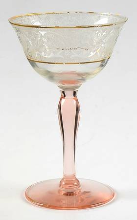 Decoration 889 Rose (Gold Trim) Champagne/Tall Sherbet
