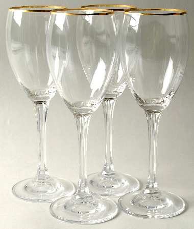 Andante Tall Gold Water Goblet - Set of 4
