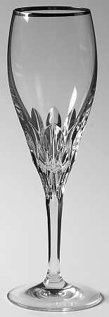 Diamond Platinum (Newer) Fluted Champagne by Gorham Crystal