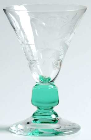 Bird of Paradise (Stem 934, Green Stem) Cordial Glass