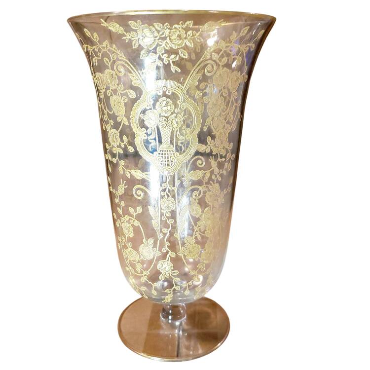 Bridal Bouquet (Gold Encrusted, Stem 35) 9" Flower Vase