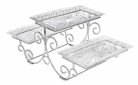 Dublin 3 Step Metal Buffet Stand w/(3)Buffet Trays