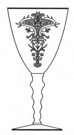 Decoration 109 Green (Stem 24) Water Goblet