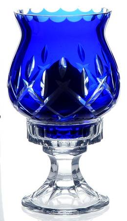 Lady Anne Sapphire Blue Hurricane Lamp & Globe