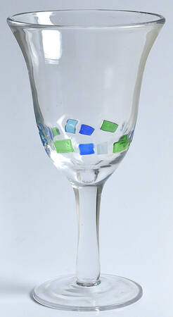 Harlequin II (Blue & Green) Water Goblet