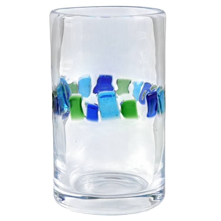 Harlequin II (Blue & Green) 14 Oz Flat Tumbler