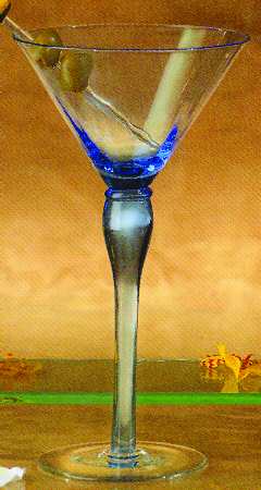 Primavera Blue Martini Glass