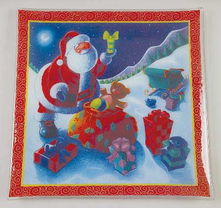 Santa 14" Square Platter by Gorham Crystal