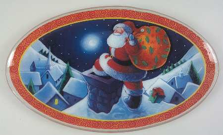 Santa 18" Oval Platter
