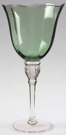 Rose Serenade Green Water Goblet