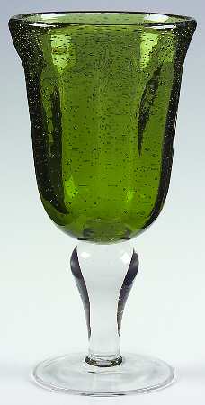Shades Bubbles Olive Green Wine Glass