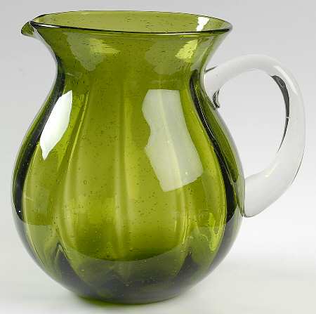 Shades Bubbles Olive Green 116 Oz Pitcher