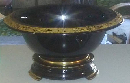 Dorothy Black (Gold Encrusted) Console Bowl with Stand