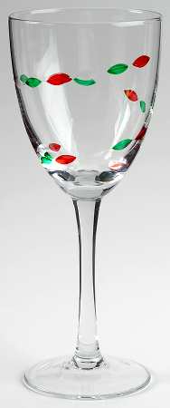 Christmas Jewels (Clear Foot) Water/Wine Goblet