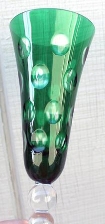 Bubbles Green Fluted Champagne