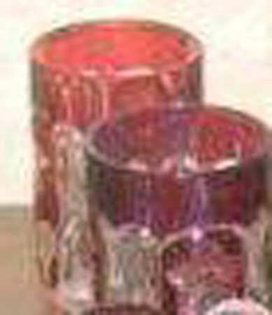 Sunken Primrose Ruby and Yellow Flash Flat Tumbler