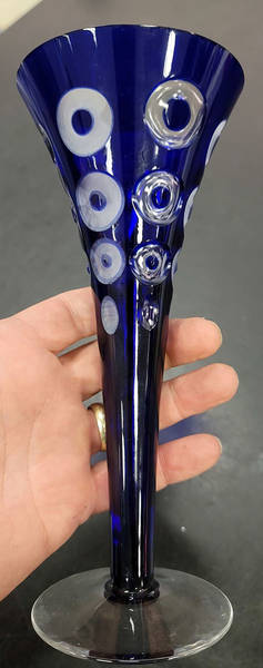 Deco Blue Fluted Champagne
