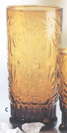Baroque Amber Highball Glass
