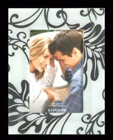 Smoked Floral Frame-Holds 4" X 6" Photo