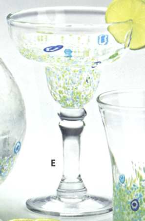 Monet Green Margarita Glass