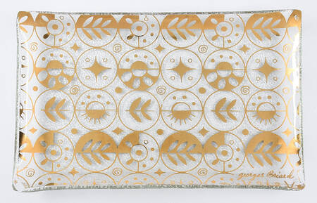 Forbidden Fruit Border (All Over) 6" Rectangular Tray by Georges Briard