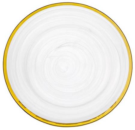 Alabaster White Gold Dinner Plate
