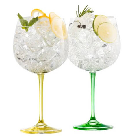 Elegance (Pair of 2) Gin and Tonic (Green & Yellow)