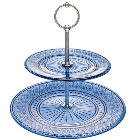 Claro Blue 2 Tier Serving Tray