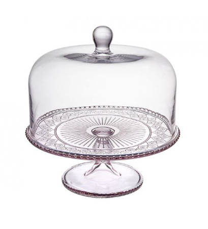 Claro Pink 12" Pedestal Cake Stand & Dome