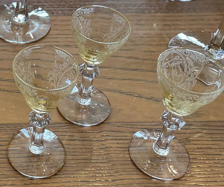 Springtime Topaz (Knob Stem) Cordial Glass