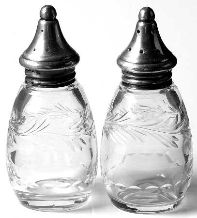 Chelsea Rose Shaker Set & Sterling Lids