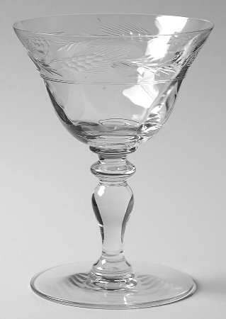 Wheat Border (Polished Cut) Champagne/Tall Sherbet